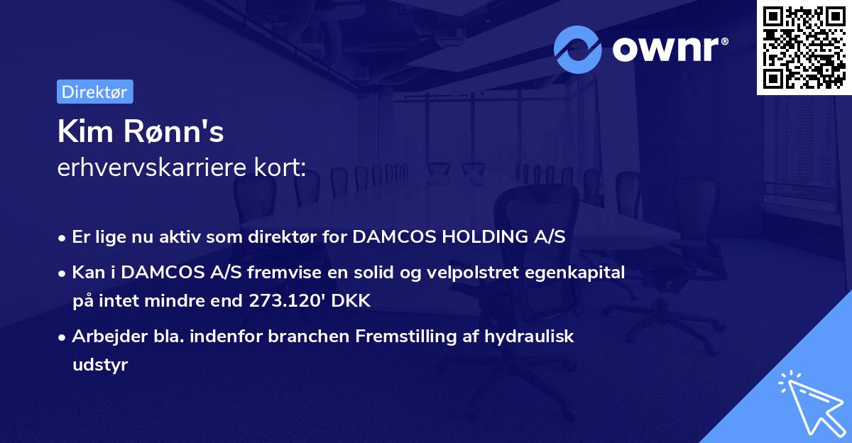 Kim Rønn's erhvervskarriere kort