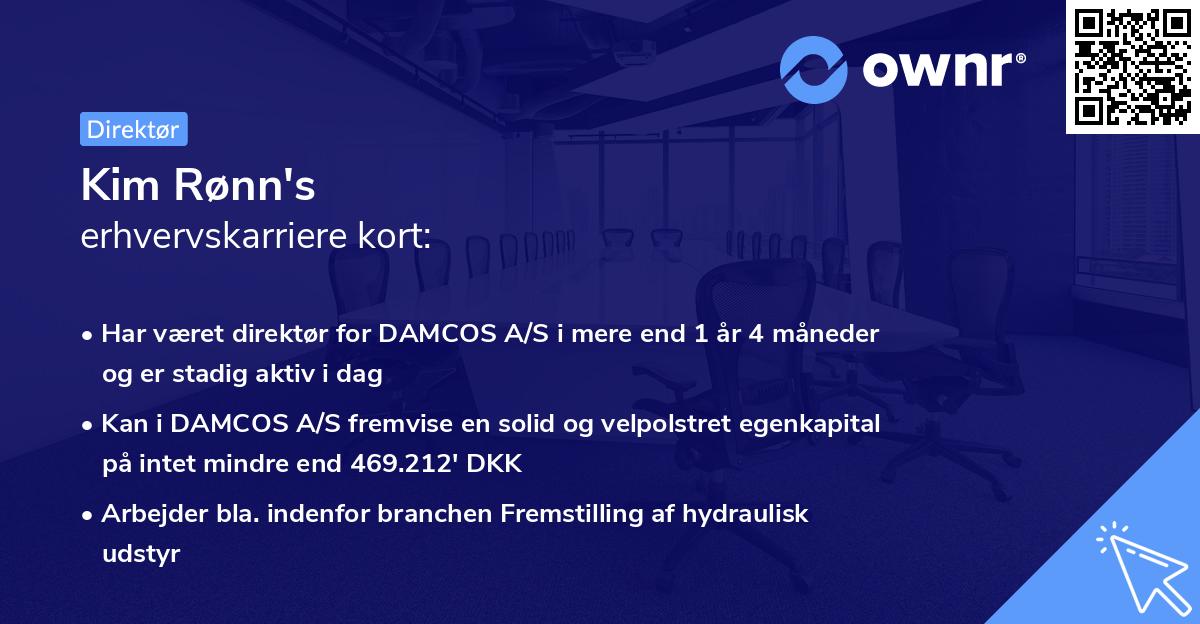 Kim Rønn's erhvervskarriere kort