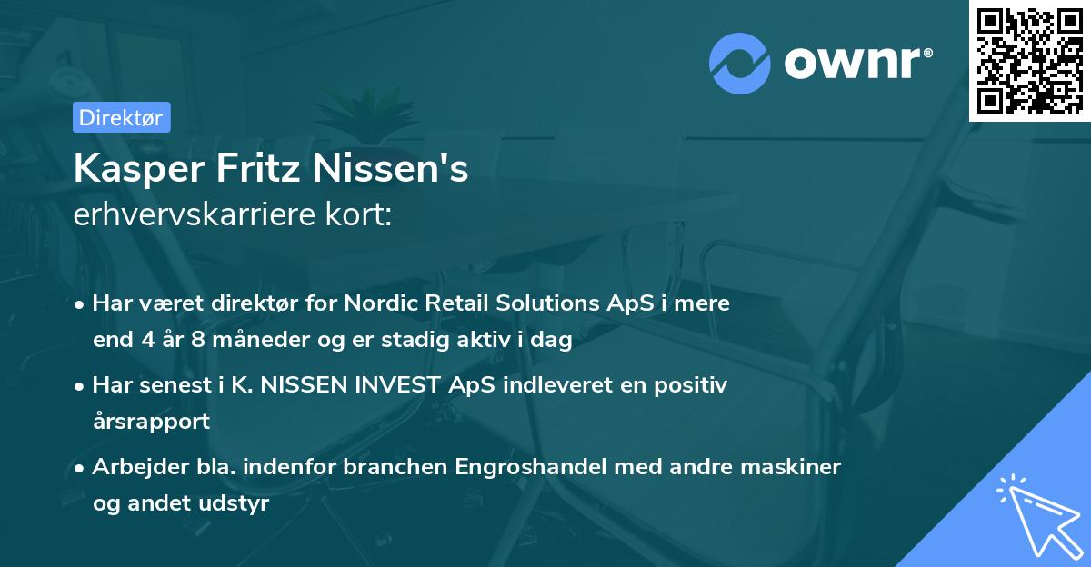 Kasper Fritz Nissen's erhvervskarriere kort