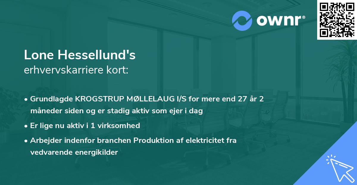 Lone Hessellund's erhvervskarriere kort