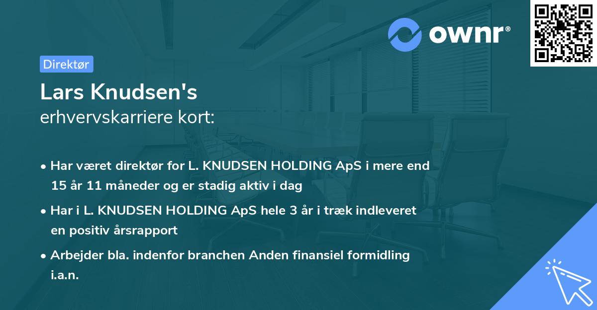 Lars Knudsen's erhvervskarriere kort