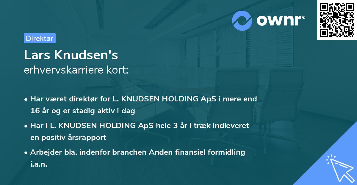 Lars Knudsen's erhvervskarriere kort