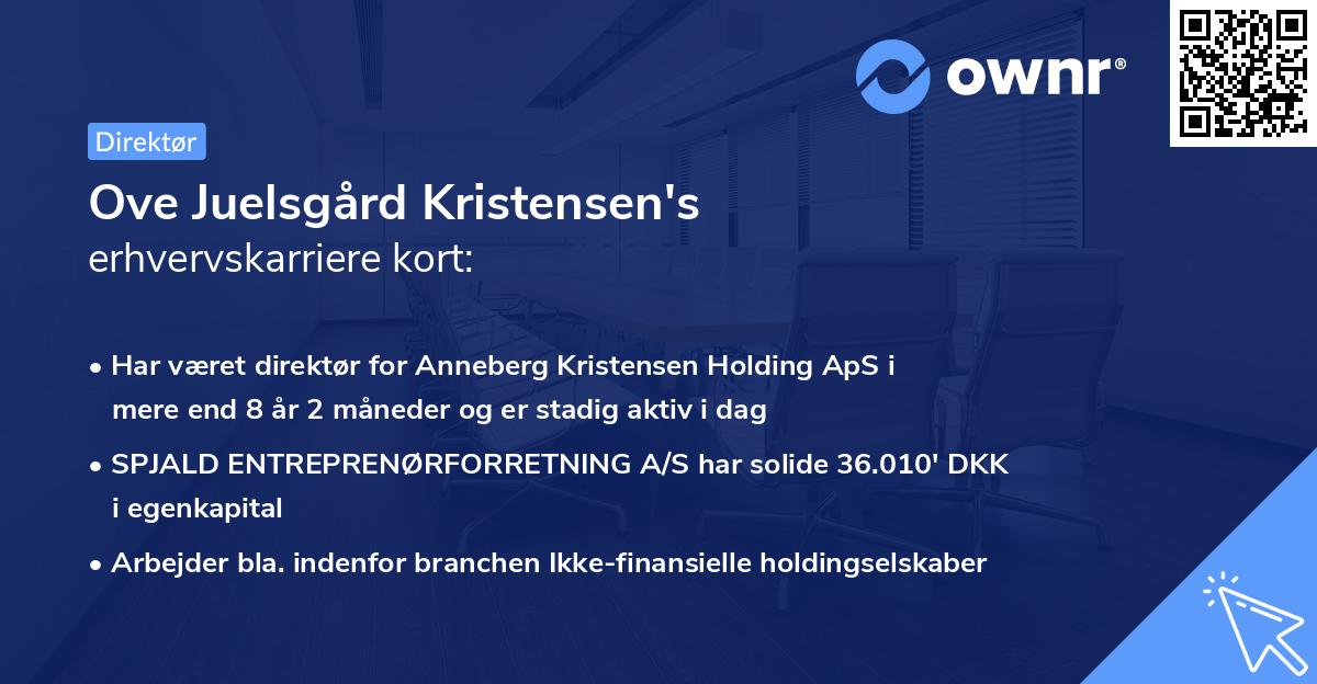Ove Juelsgård Kristensen's erhvervskarriere kort