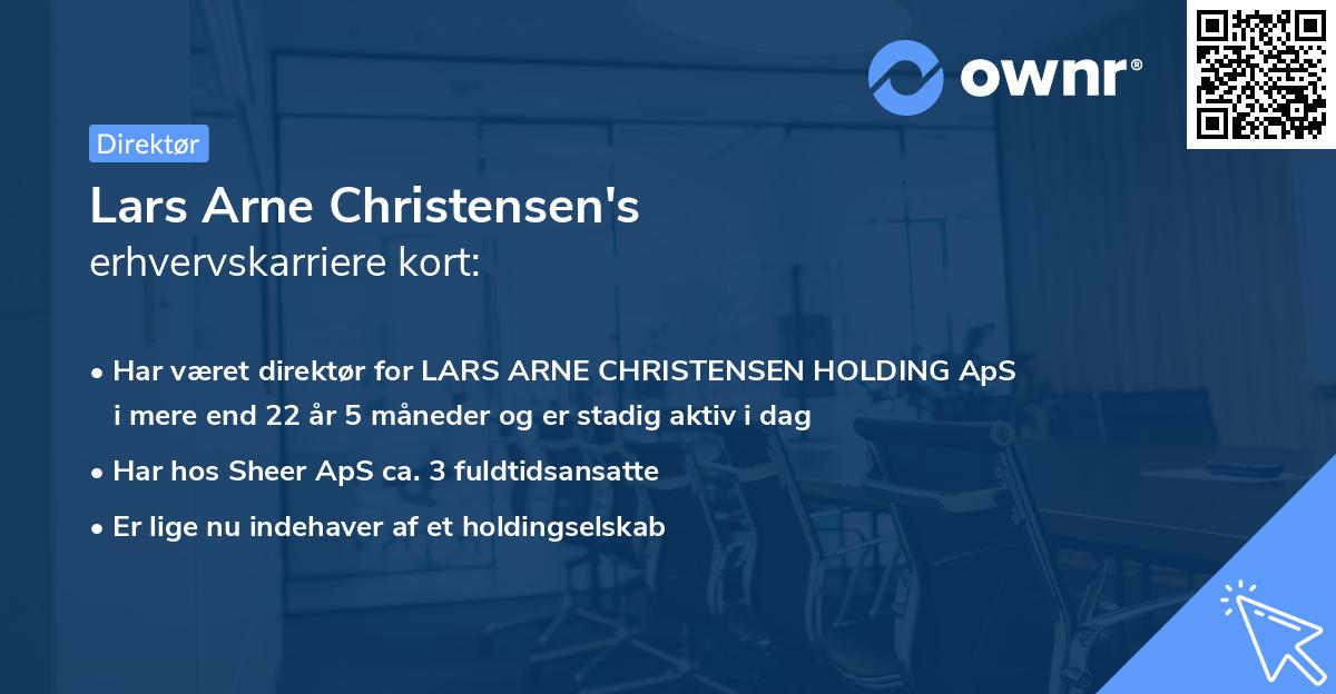 Lars Arne Christensen's erhvervskarriere kort