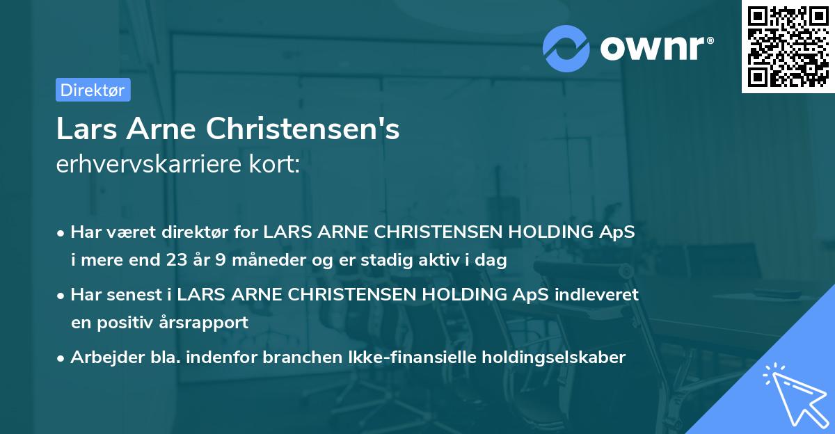 Lars Arne Christensen's erhvervskarriere kort