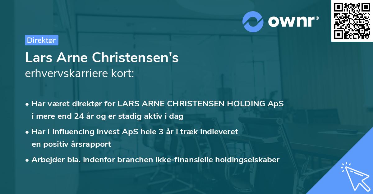 Lars Arne Christensen's erhvervskarriere kort