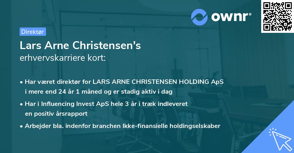Lars Arne Christensen's erhvervskarriere kort