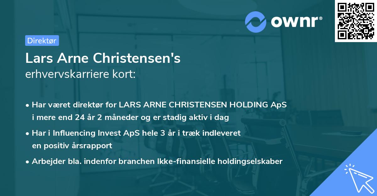 Lars Arne Christensen's erhvervskarriere kort