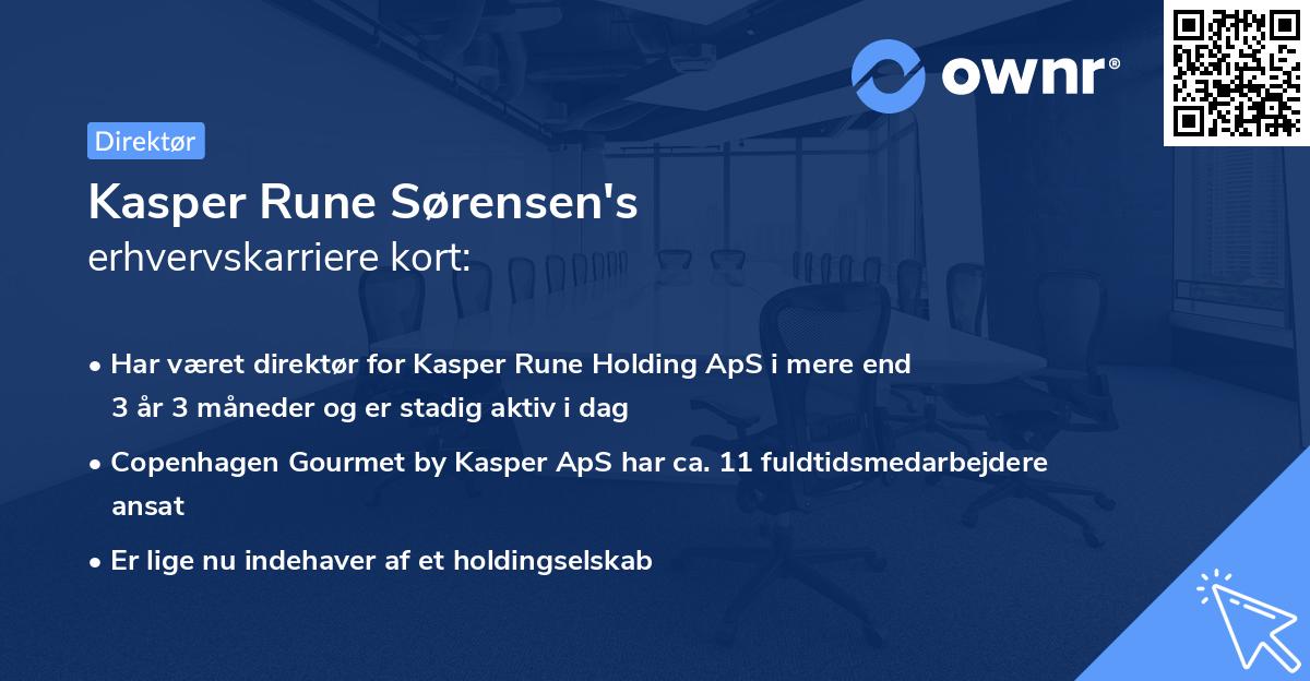 Kasper Rune Sørensen's erhvervskarriere kort