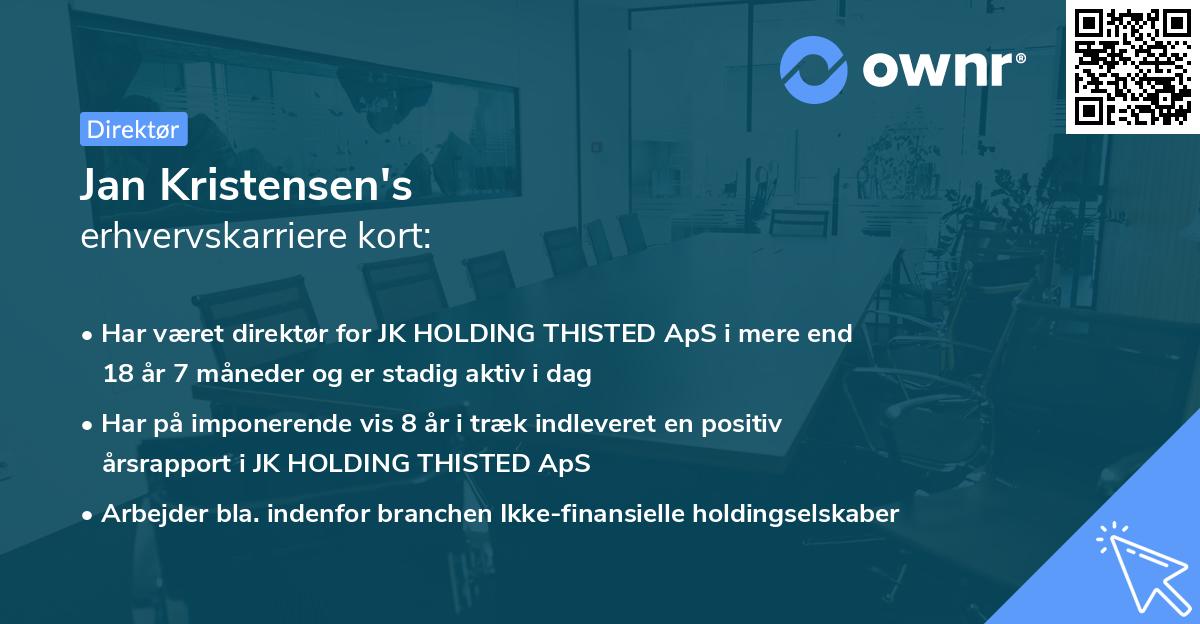 Jan Kristensen's erhvervskarriere kort