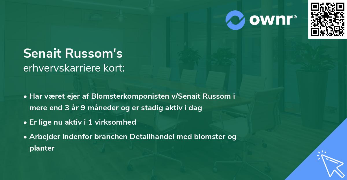 Senait Russom's erhvervskarriere kort