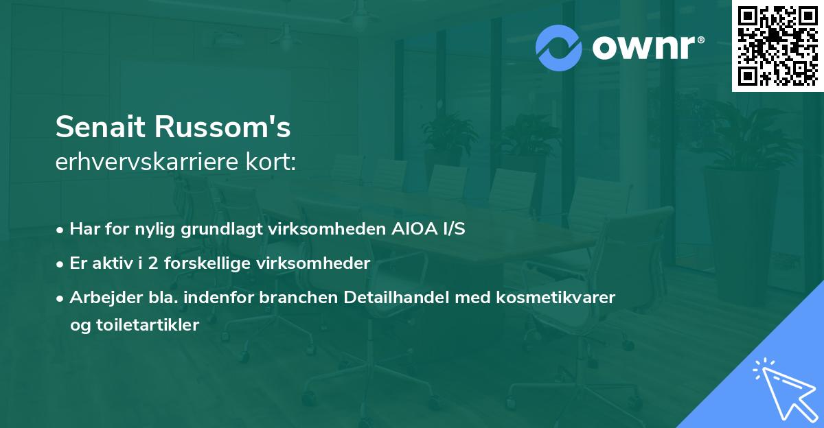Senait Russom's erhvervskarriere kort