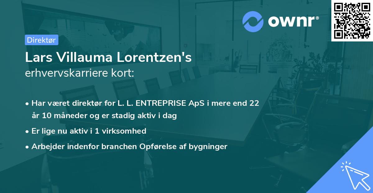 Lars Villauma Lorentzen's erhvervskarriere kort