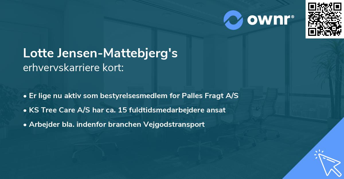 Lotte Jensen-Mattebjerg's erhvervskarriere kort