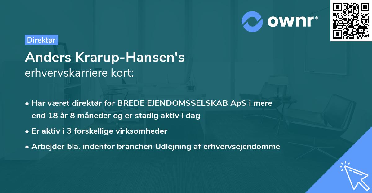 Anders Krarup-Hansen's erhvervskarriere kort