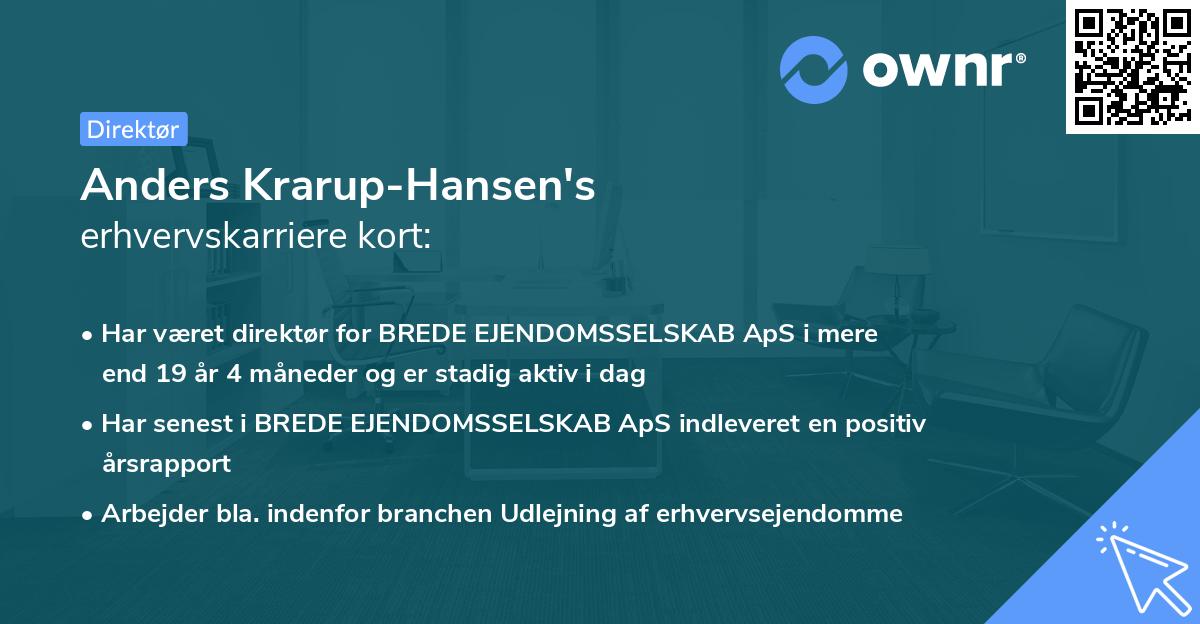 Anders Krarup-Hansen's erhvervskarriere kort