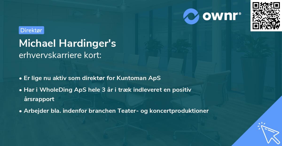 Michael Hardinger's erhvervskarriere kort