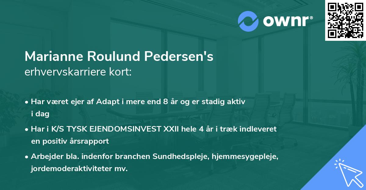 Marianne Roulund Pedersen's erhvervskarriere kort