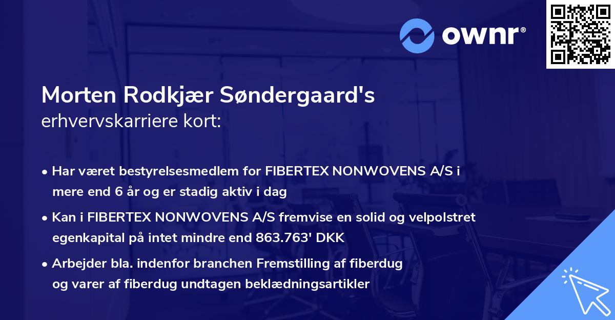 Morten Rodkjær Søndergaard's erhvervskarriere kort