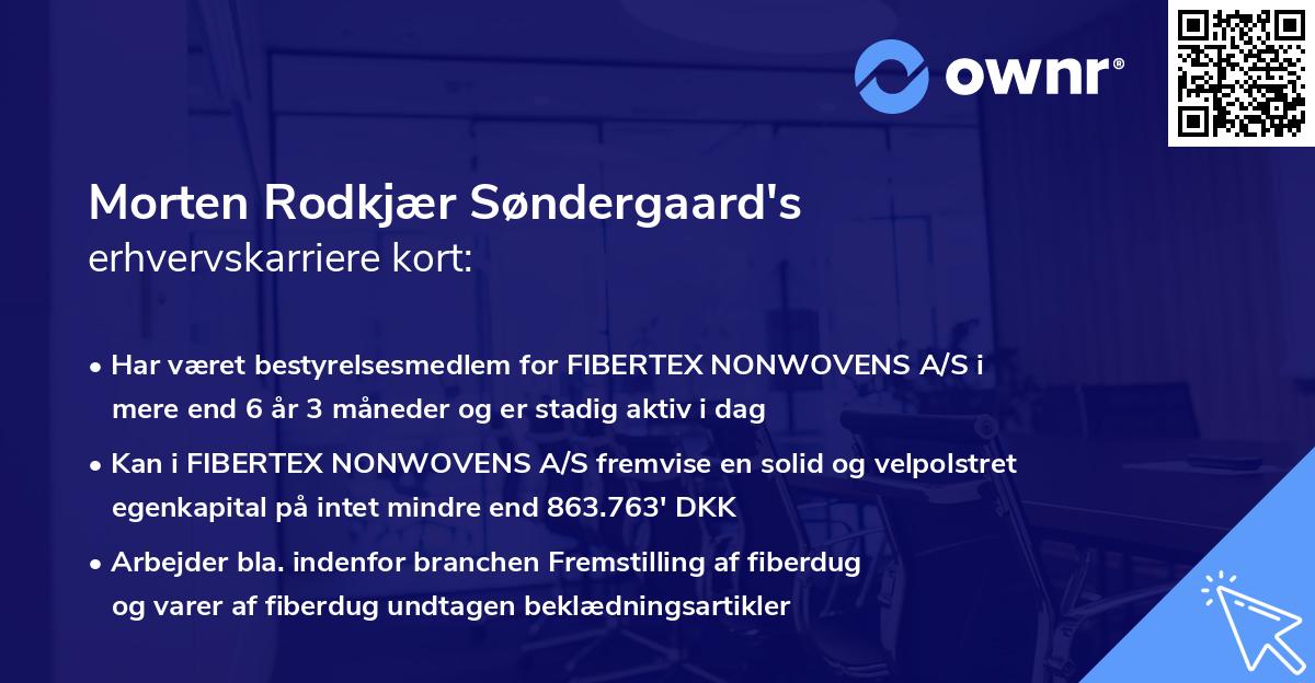 Morten Rodkjær Søndergaard's erhvervskarriere kort