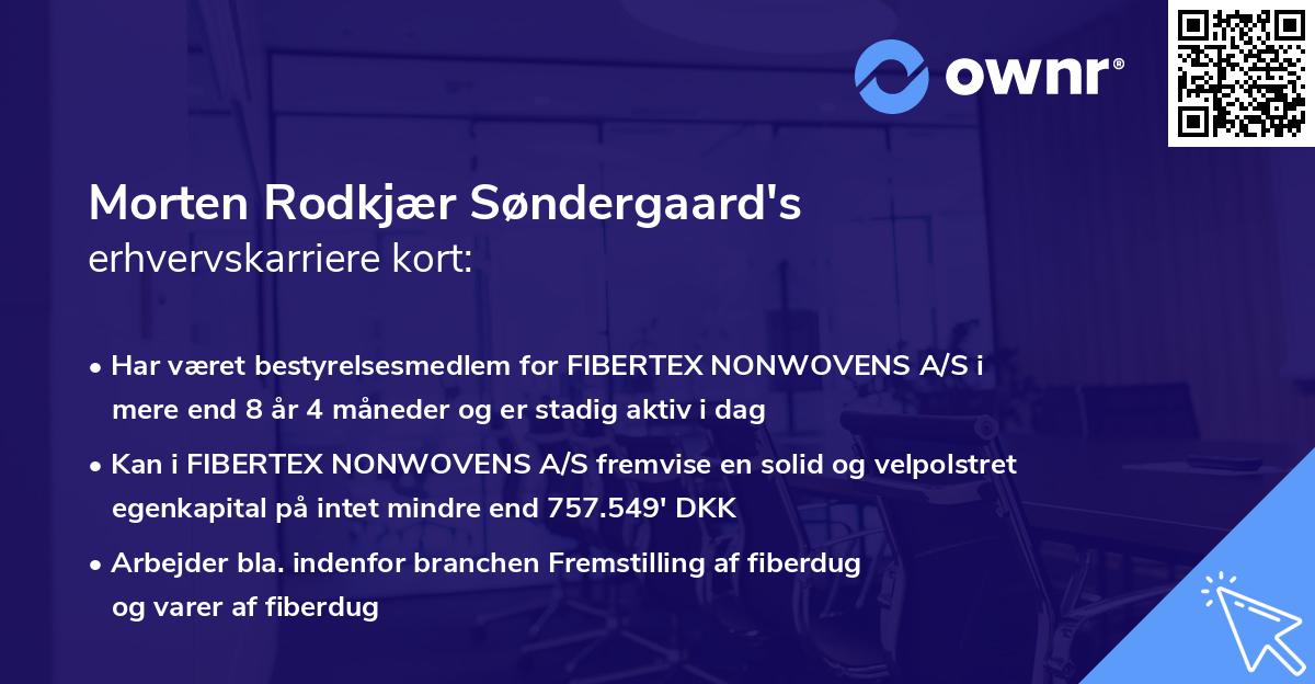 Morten Rodkjær Søndergaard's erhvervskarriere kort