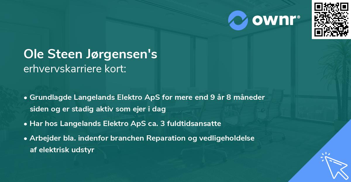 Ole Steen Jørgensen's erhvervskarriere kort