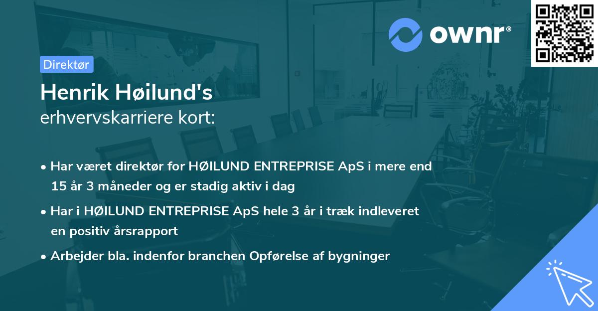 Henrik Høilund's erhvervskarriere kort