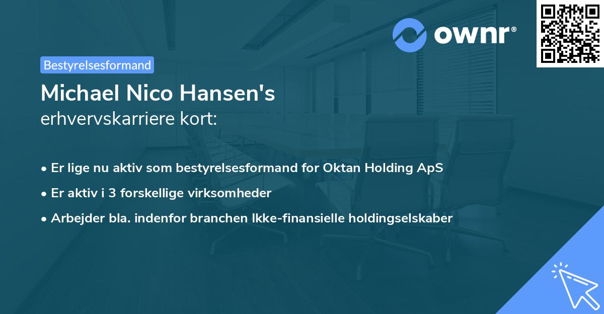 Michael Nico Hansen's erhvervskarriere kort