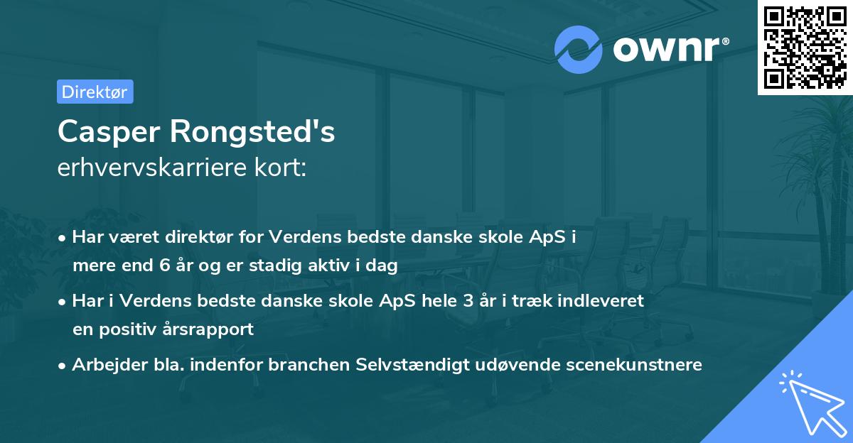 Casper Rongsted's erhvervskarriere kort