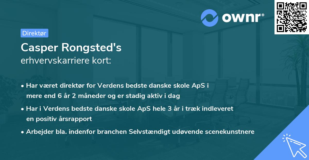 Casper Rongsted's erhvervskarriere kort
