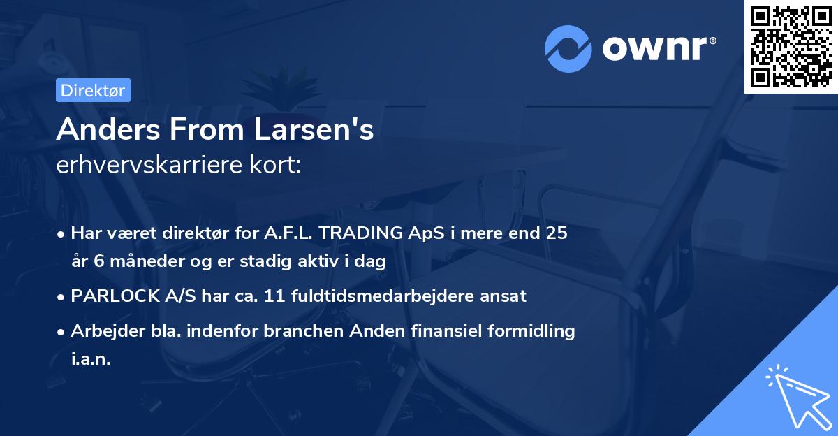 Anders From Larsen's erhvervskarriere kort