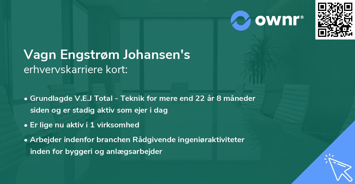 Vagn Engstrøm Johansen's erhvervskarriere kort
