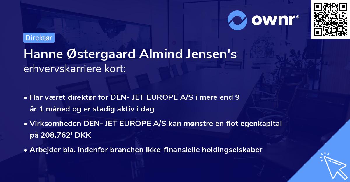 Hanne Østergaard Almind Jensen's erhvervskarriere kort