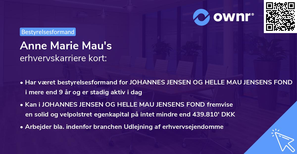 Anne Marie Mau's erhvervskarriere kort