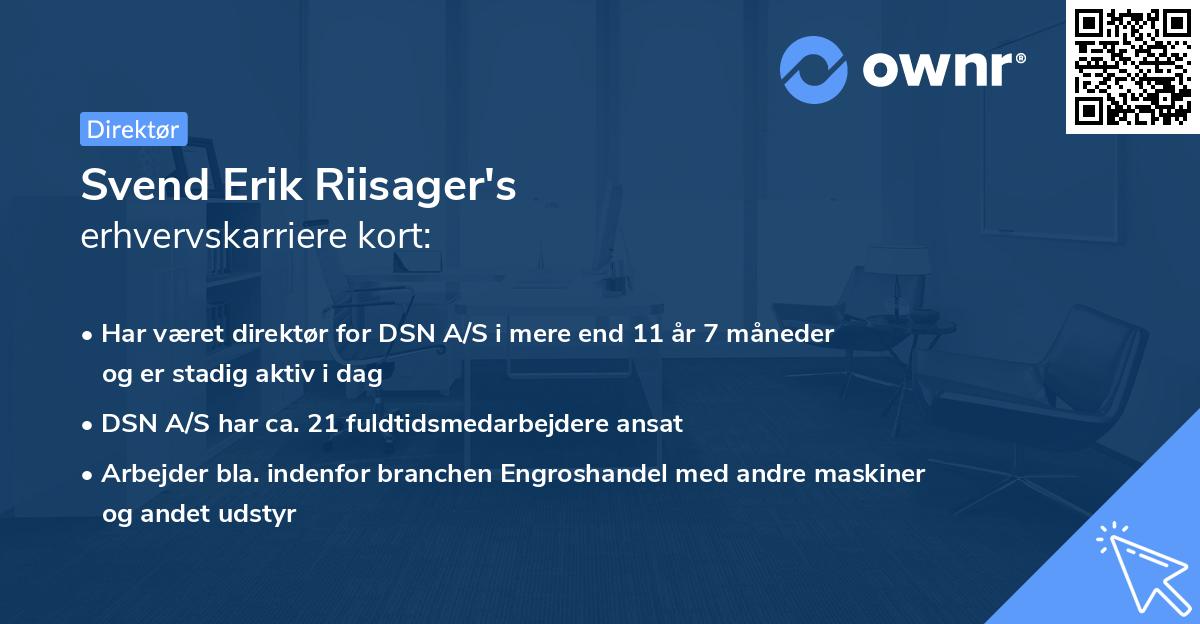 Svend Erik Riisager's erhvervskarriere kort