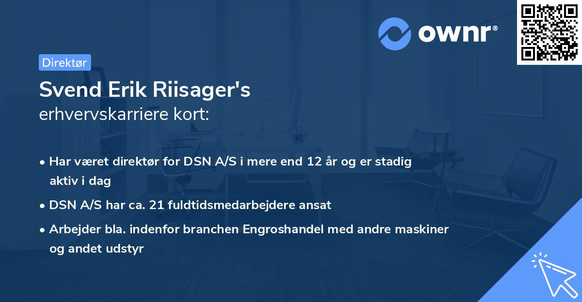 Svend Erik Riisager's erhvervskarriere kort