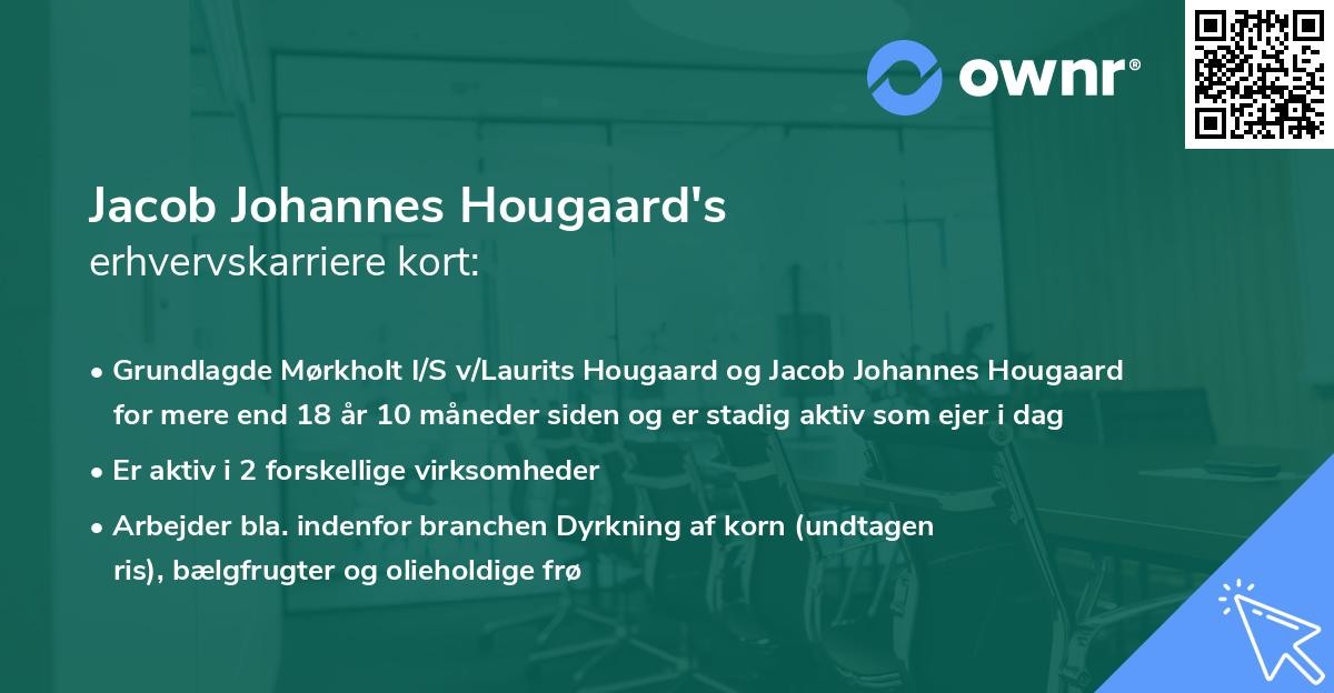 Jacob Johannes Hougaard's erhvervskarriere kort