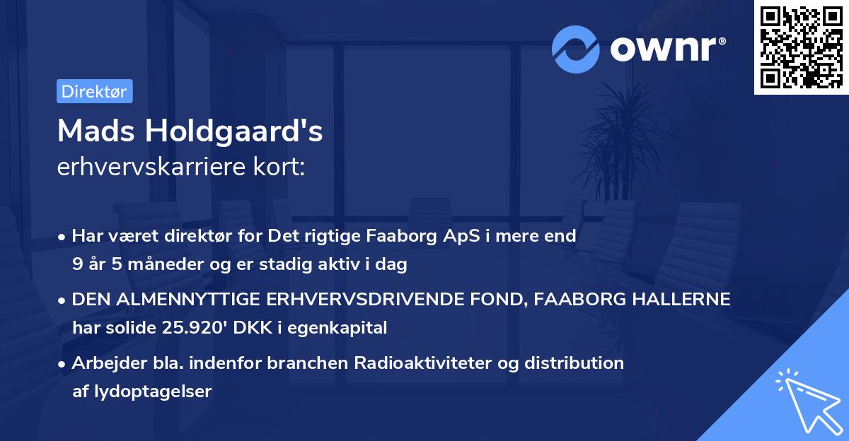 Mads Holdgaard's erhvervskarriere kort