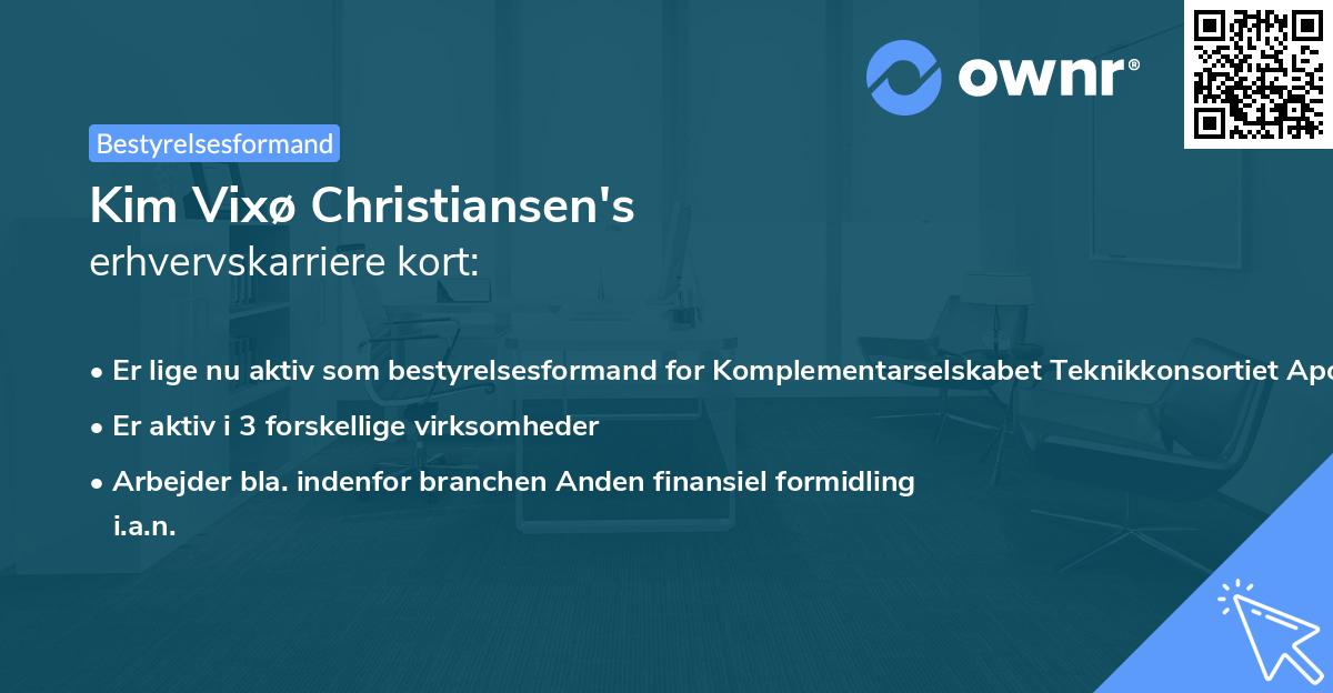 Kim Vixø Christiansen's erhvervskarriere kort