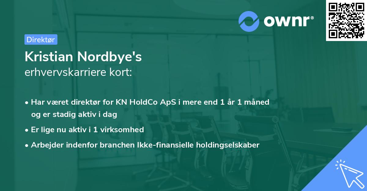 Kristian Nordbye's erhvervskarriere kort