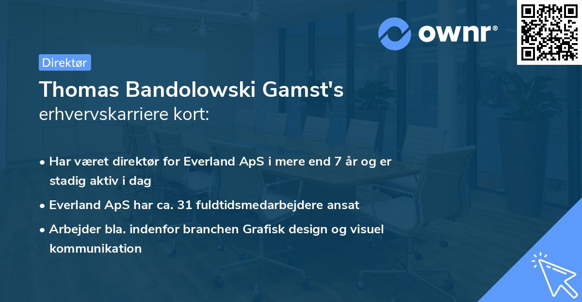 Thomas Bandolowski Gamst's erhvervskarriere kort