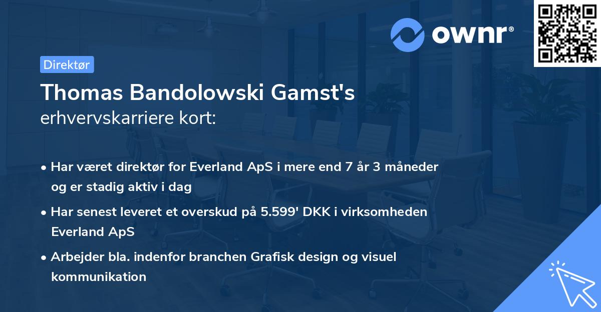 Thomas Bandolowski Gamst's erhvervskarriere kort