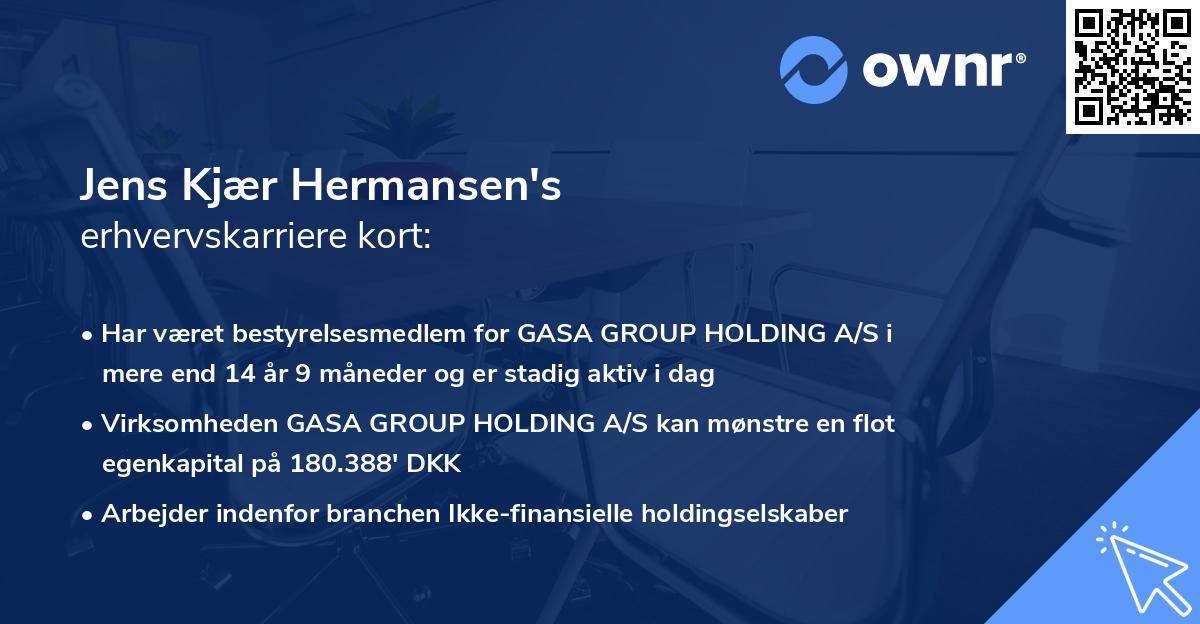 Jens Kjær Hermansen's erhvervskarriere kort