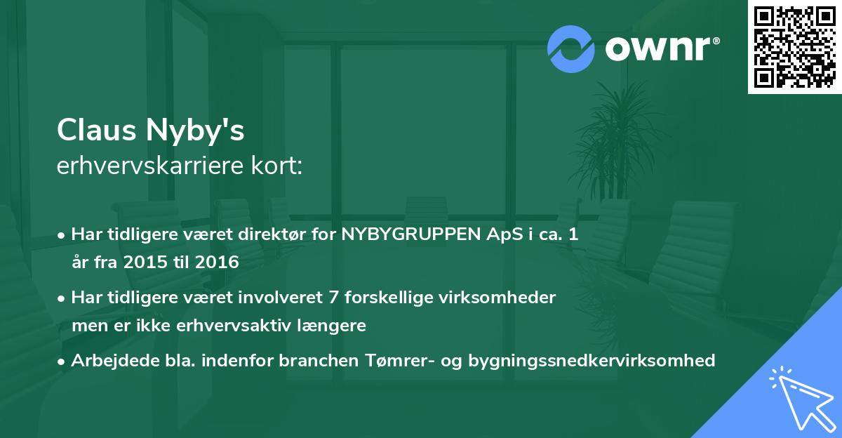 Claus Nyby's erhvervskarriere kort
