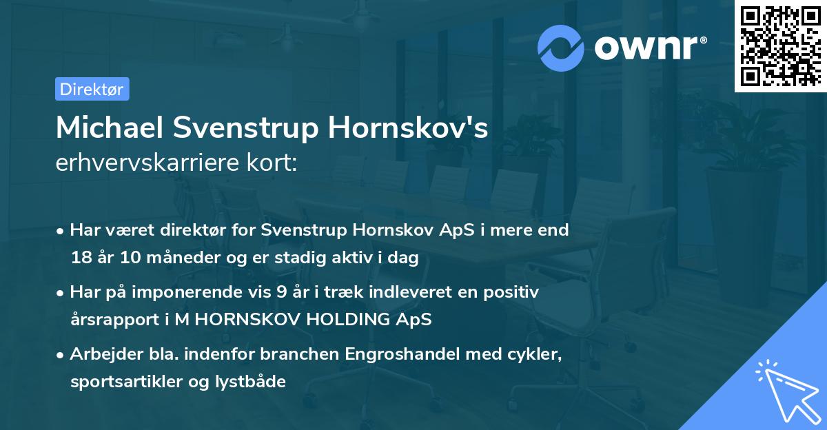 Michael Svenstrup Hornskov's erhvervskarriere kort