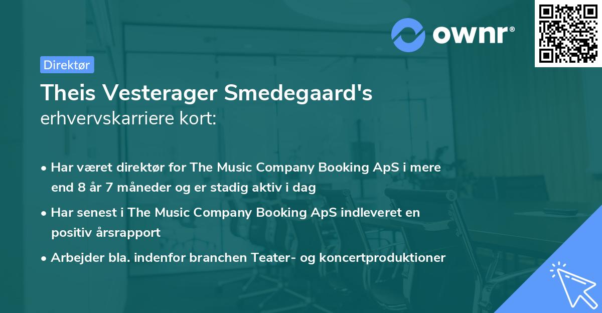 Theis Vesterager Smedegaard's erhvervskarriere kort