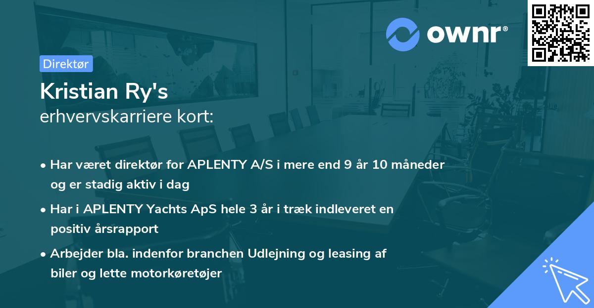 Kristian Ry's erhvervskarriere kort