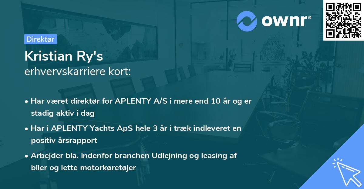 Kristian Ry's erhvervskarriere kort