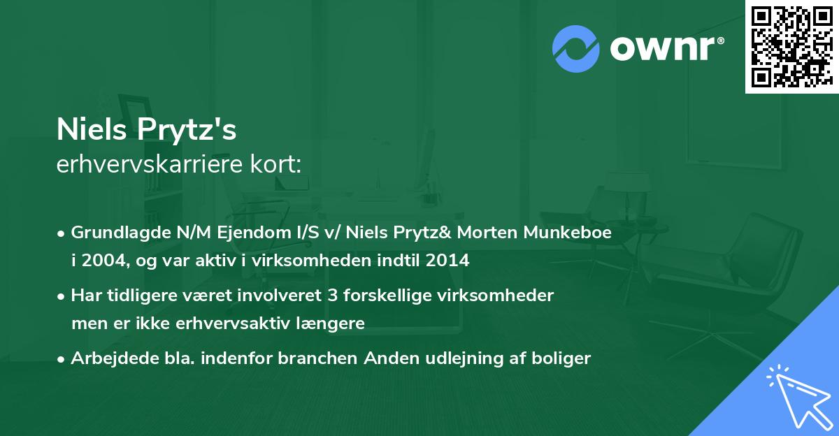 Niels Prytz's erhvervskarriere kort