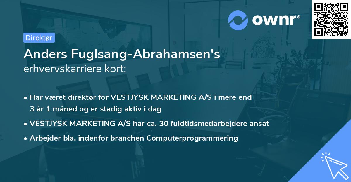 Anders Fuglsang-Abrahamsen's erhvervskarriere kort